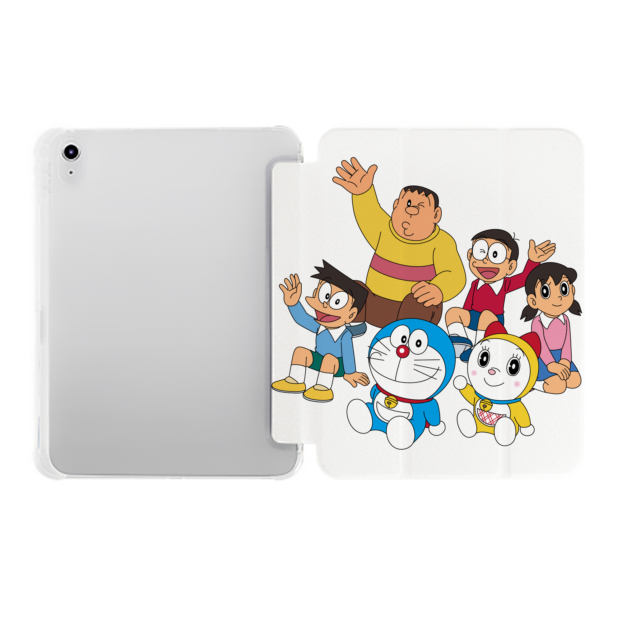 （画像用） ドラえもん 骨川 スネ夫 Doraemon Honekawa Suneo IPad ケース ペン収納付き 三つ折りスタンド PUレザー×シリコン 対応機種9.5/10.5/10.9インチ
